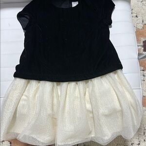 GAP Black and Cream Fit and Flare Dress for Cocktail